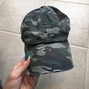 Kbethos camo distressed baseball cap